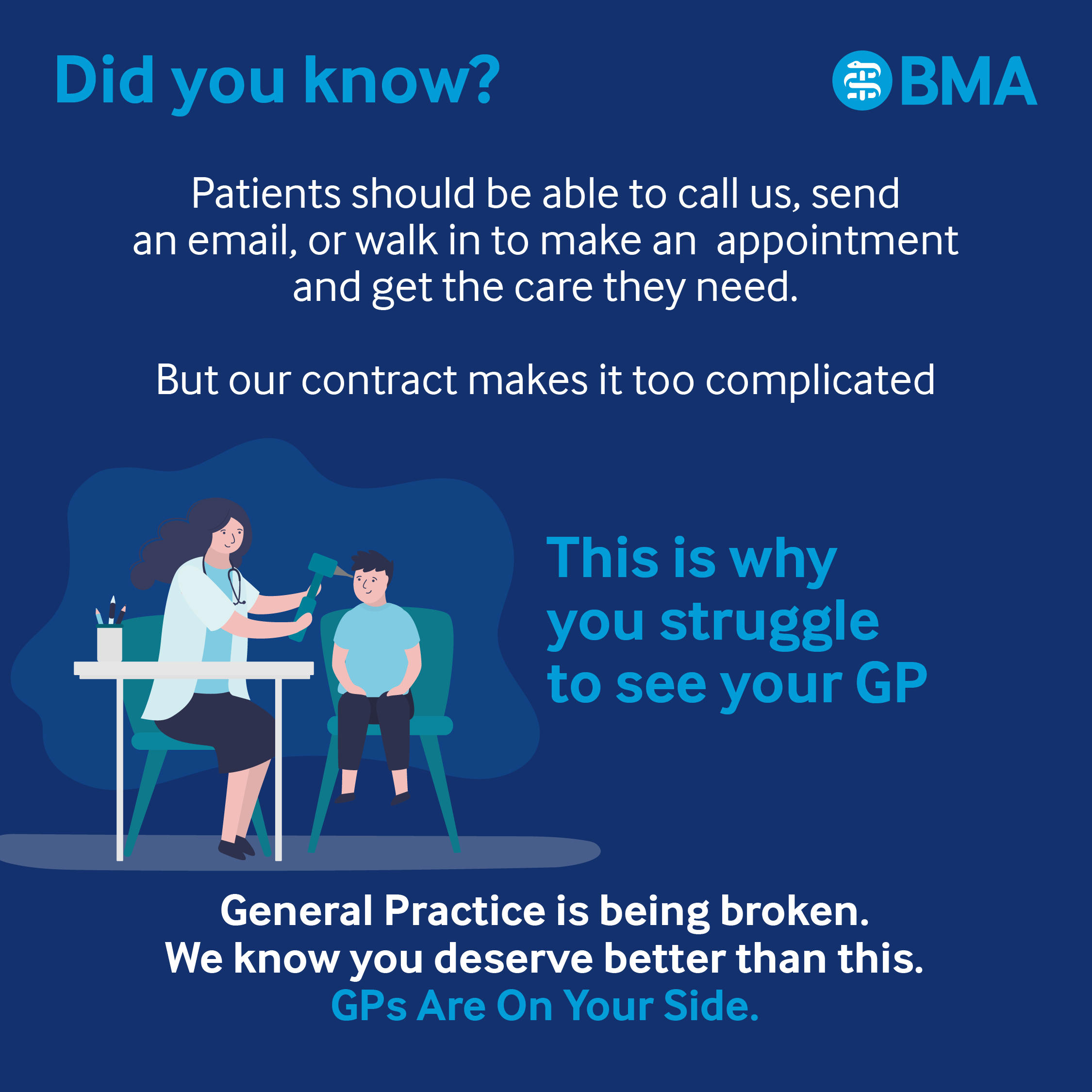 Patients should be able to call us, send an email, or walk in to make an appointment but our contract makes it too complicated